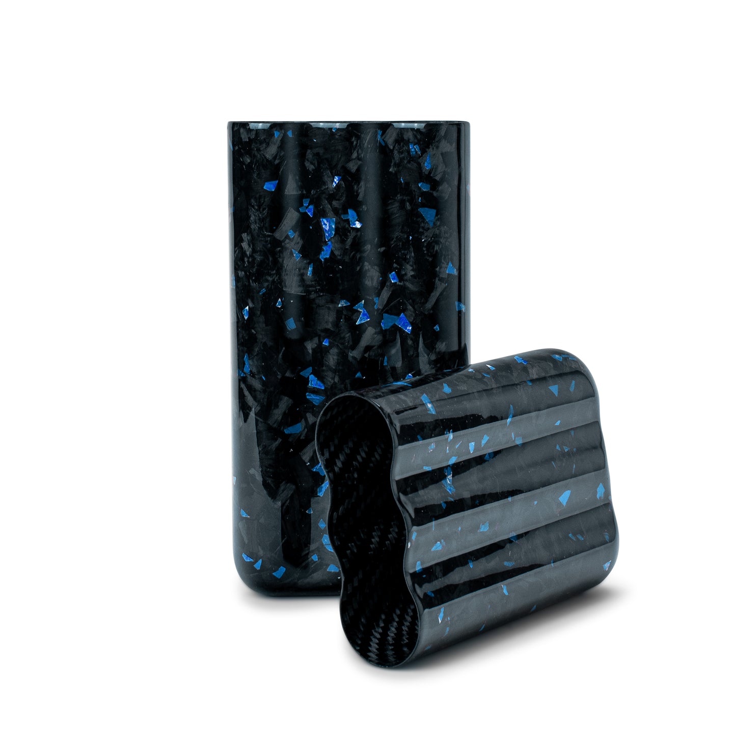 Blue Fragment | Real Forged Carbon Fiber | 3 Tube Cigar Case