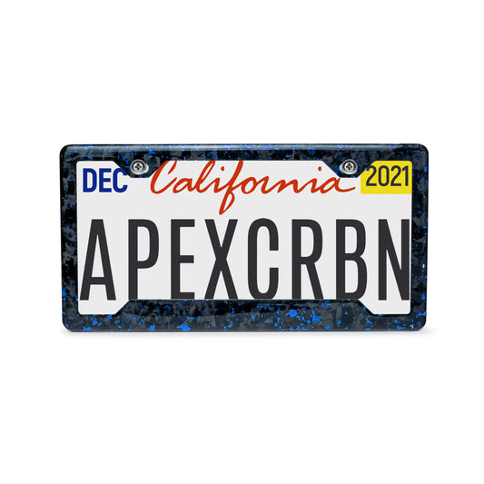 Blue Fragment | Forged Carbon Fiber Car License Plate Frame