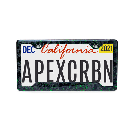 Green Fragment | Forged Carbon Fiber Car License Plate Frame
