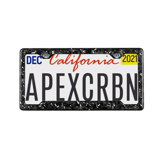 Silver Fragment | Forged Carbon Fiber Car License Plate Frame