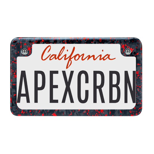 Red Fragment | Carbon Fiber Motorcycle License Plate Frame