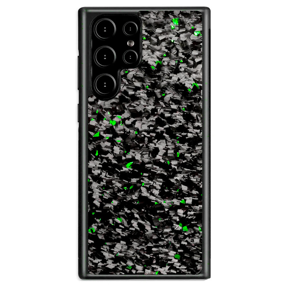 Green Fragment | Forged Carbon Fiber | Samsung Case | IMPACT SERIES