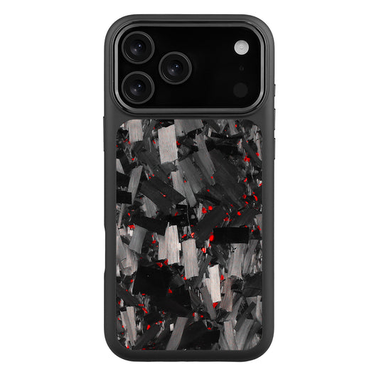 Black X Red Large Fragment | Forged Carbon Fiber | iPhone Case | HYBRID SERIES
