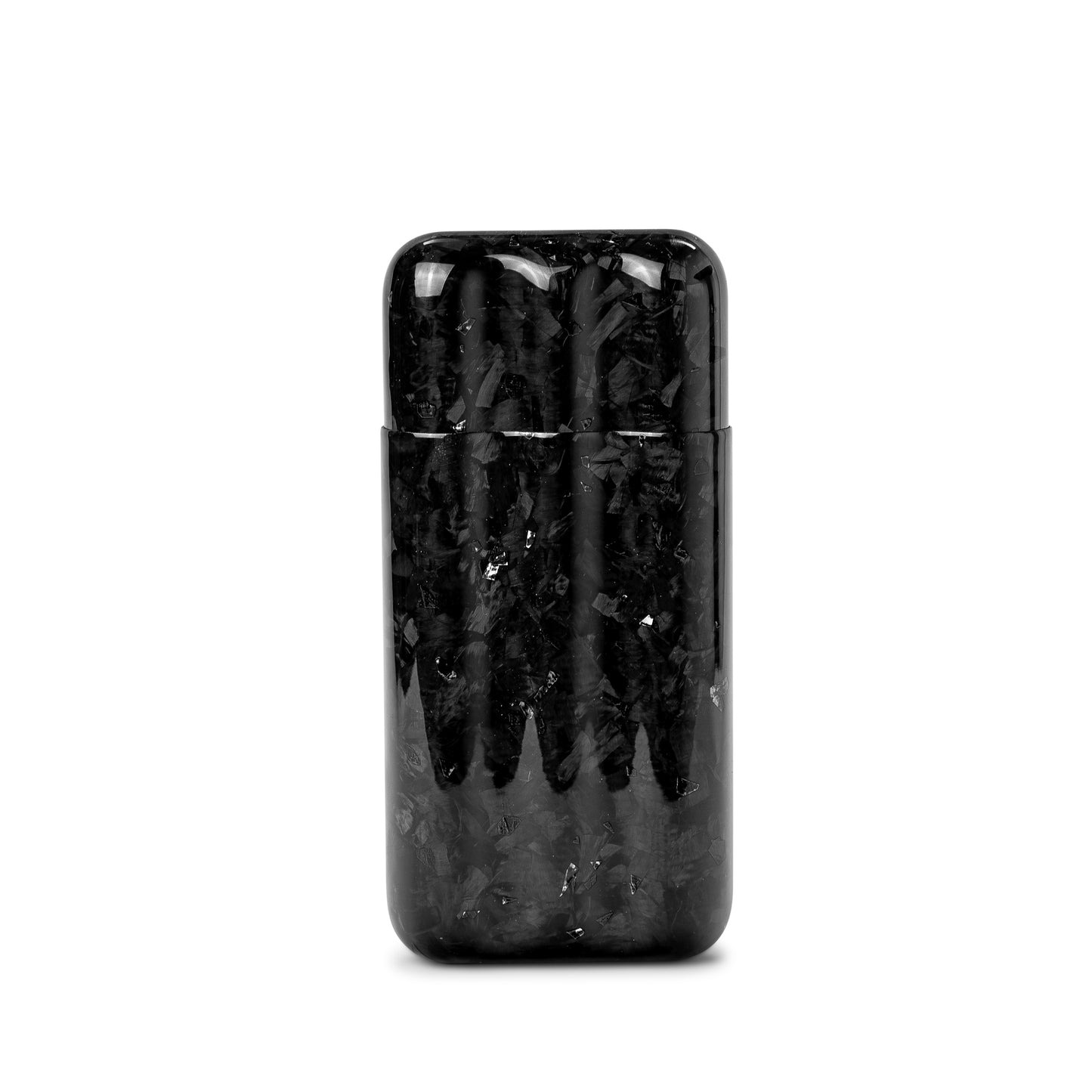 Black Fragment | Real Forged Carbon Fiber | 3 Tube Cigar Case