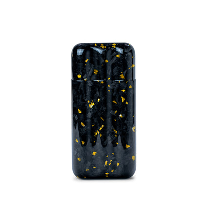 Gold Fragment | Real Forged Carbon Fiber | 3 Tube Cigar Case