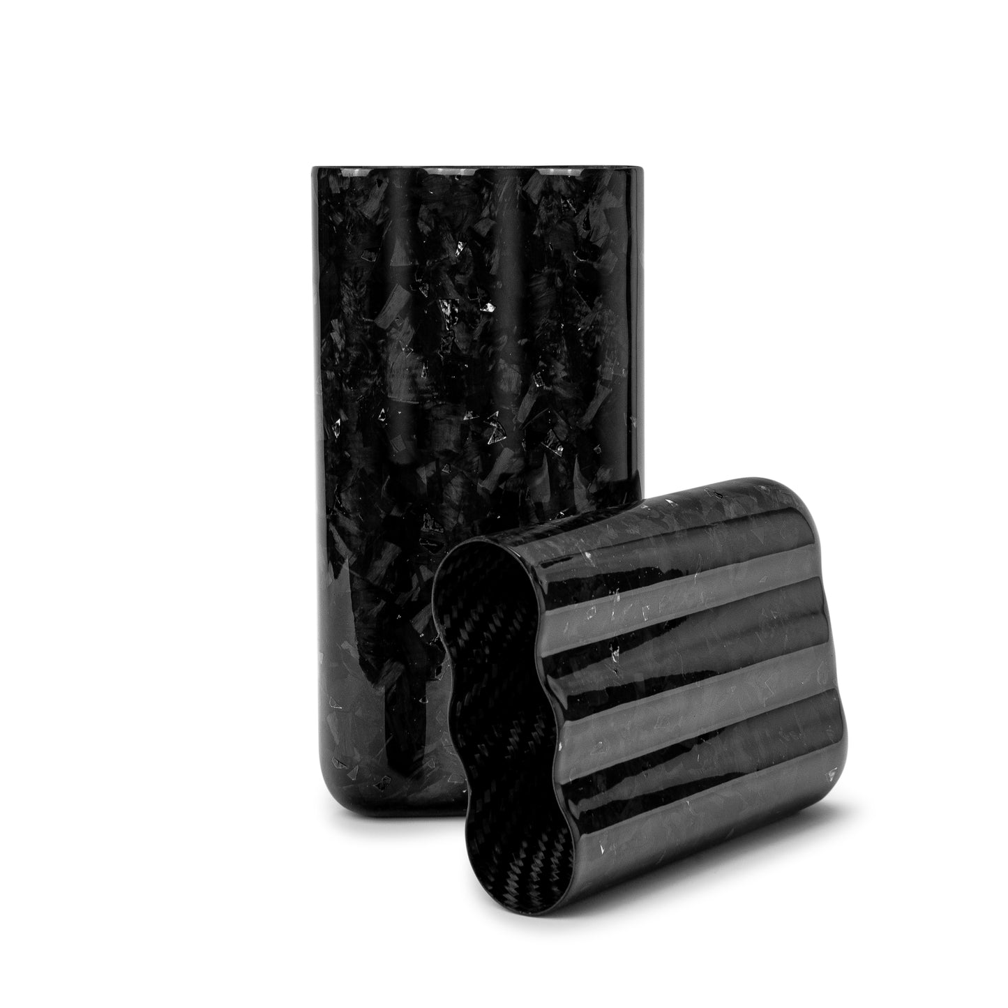 Black Fragment | Real Forged Carbon Fiber | 3 Tube Cigar Case