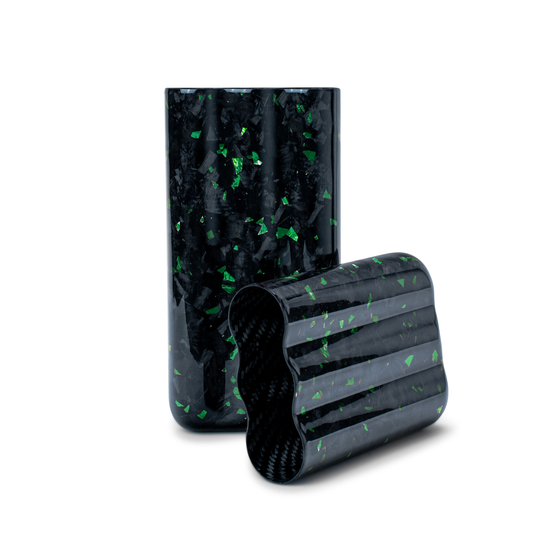 Green Fragment | Real Forged Carbon Fiber | 3 Tube Cigar Case