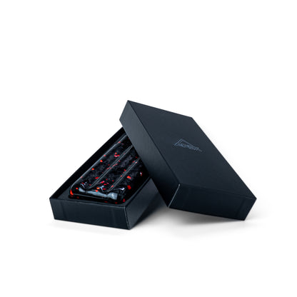 Red Fragment | Real Forged Carbon Fiber | 3 Tube Cigar Case