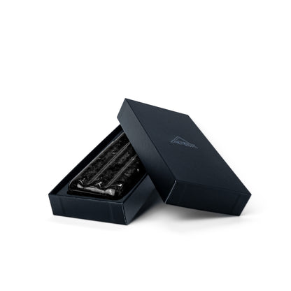 Black Fragment | Real Forged Carbon Fiber | 3 Tube Cigar Case