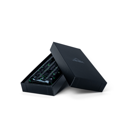 Green Fragment | Real Forged Carbon Fiber | 3 Tube Cigar Case