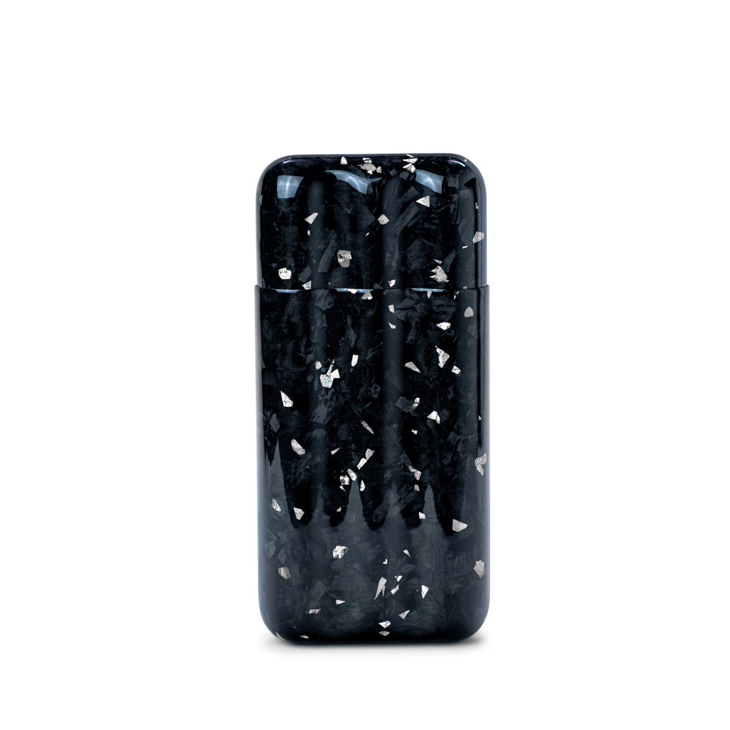Silver Fragment | Real Forged Carbon Fiber | 3 Tube Cigar Case