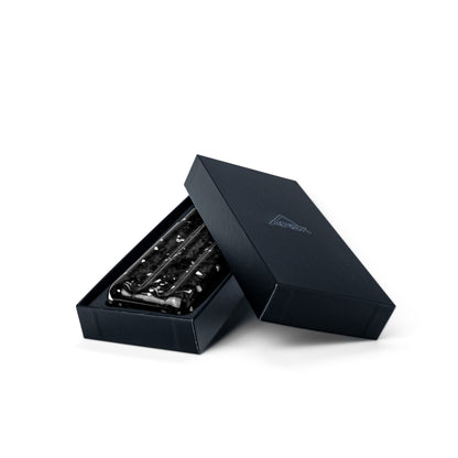 Silver Fragment | Real Forged Carbon Fiber | 3 Tube Cigar Case