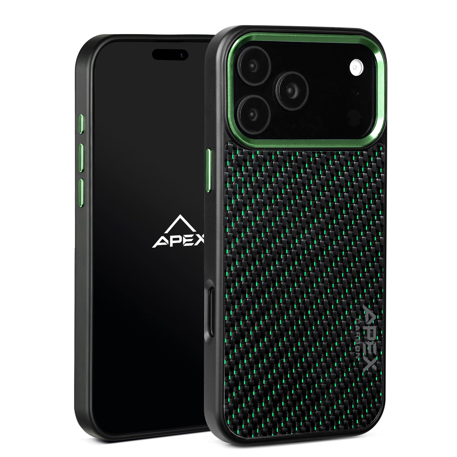 Carbon Fiber Green Lace | iPhone Case | IMPACT SERIES 2.0