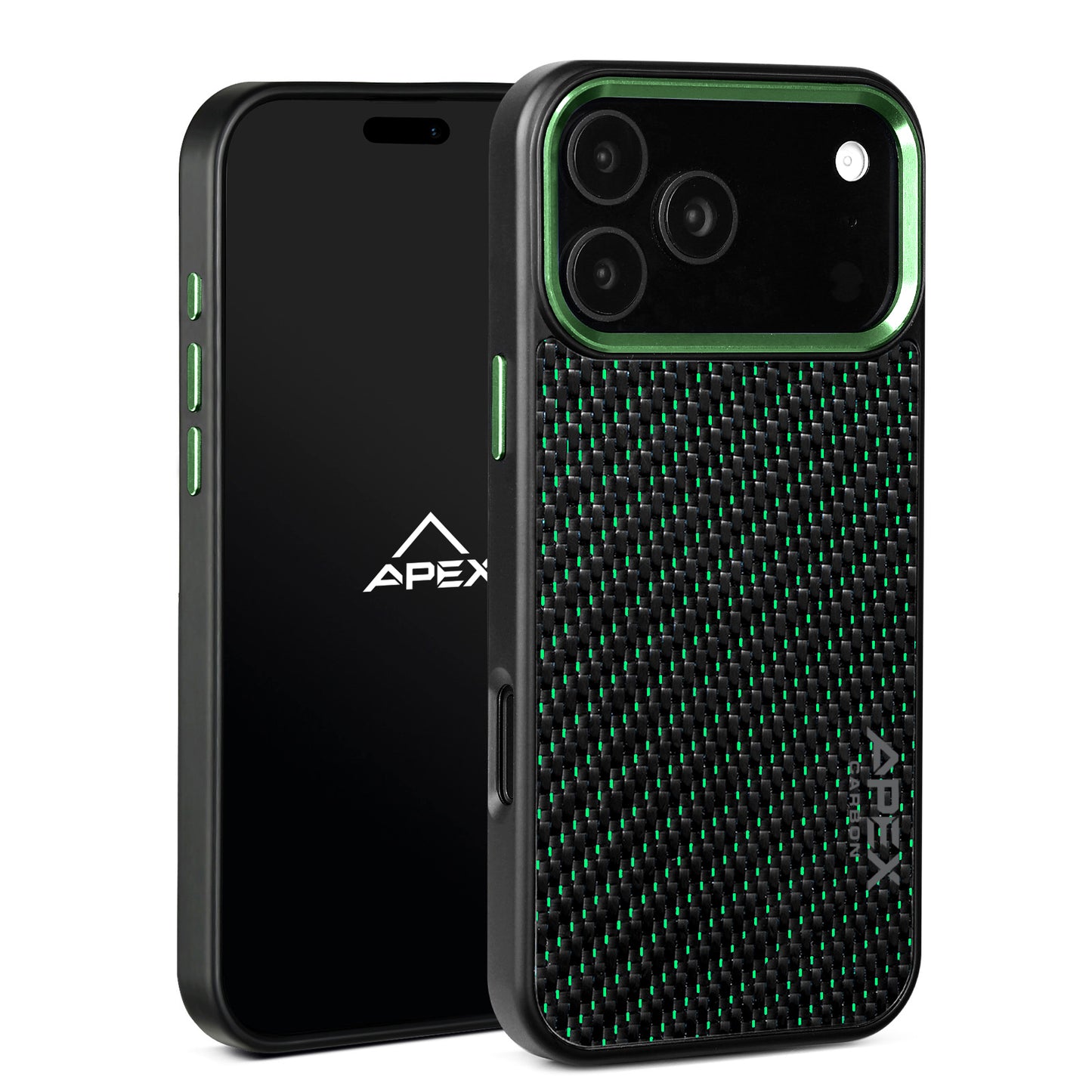 Carbon Fiber Green Lace | iPhone Case | IMPACT SERIES 2.0