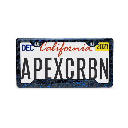 Blue Fragment | Forged Carbon Fiber Car License Plate Frame