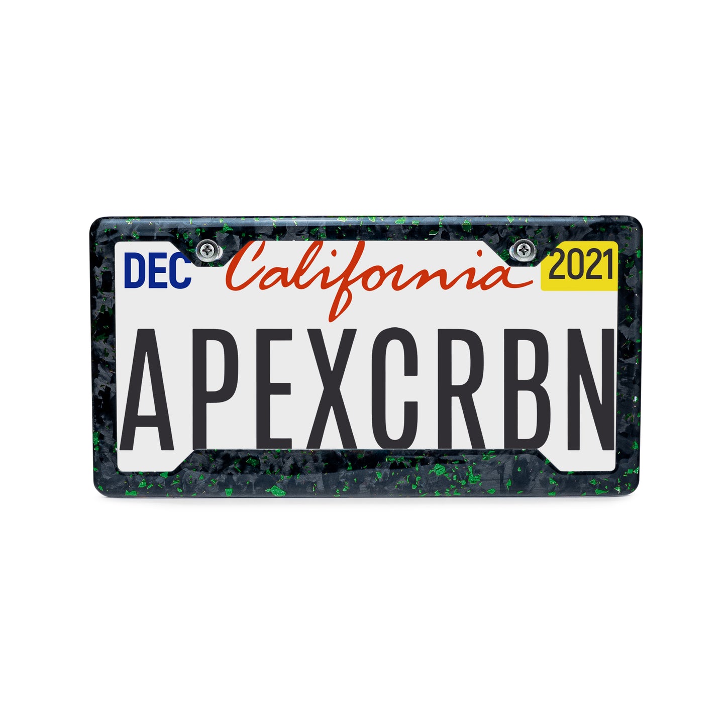 Green Fragment | Forged Carbon Fiber Car License Plate Frame
