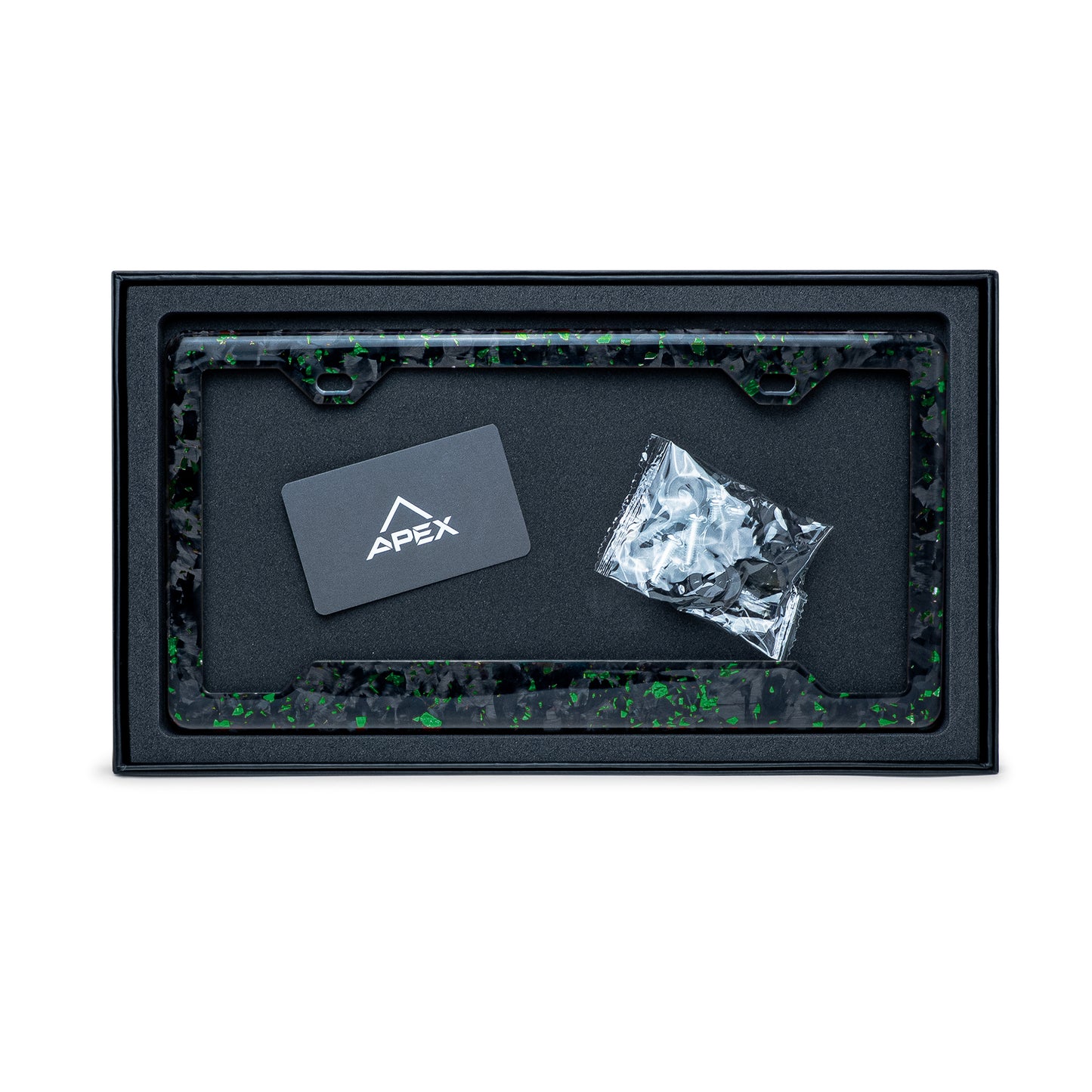 Green Fragment | Forged Carbon Fiber Car License Plate Frame