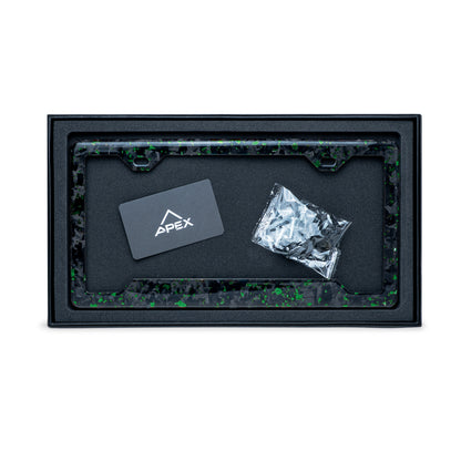 Green Fragment | Forged Carbon Fiber Car License Plate Frame