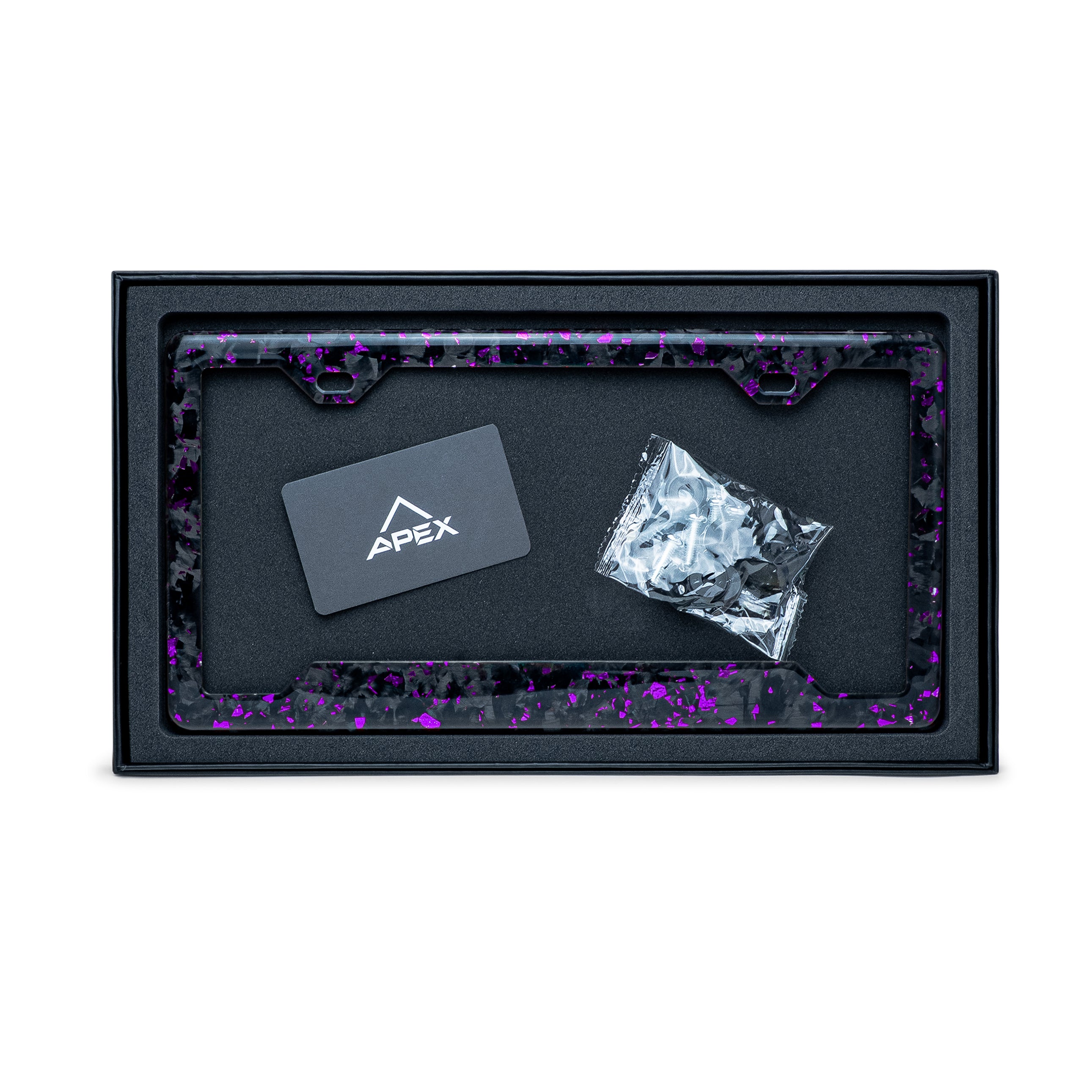 Purple Fragment | Forged Carbon Fiber Car License Plate Frame