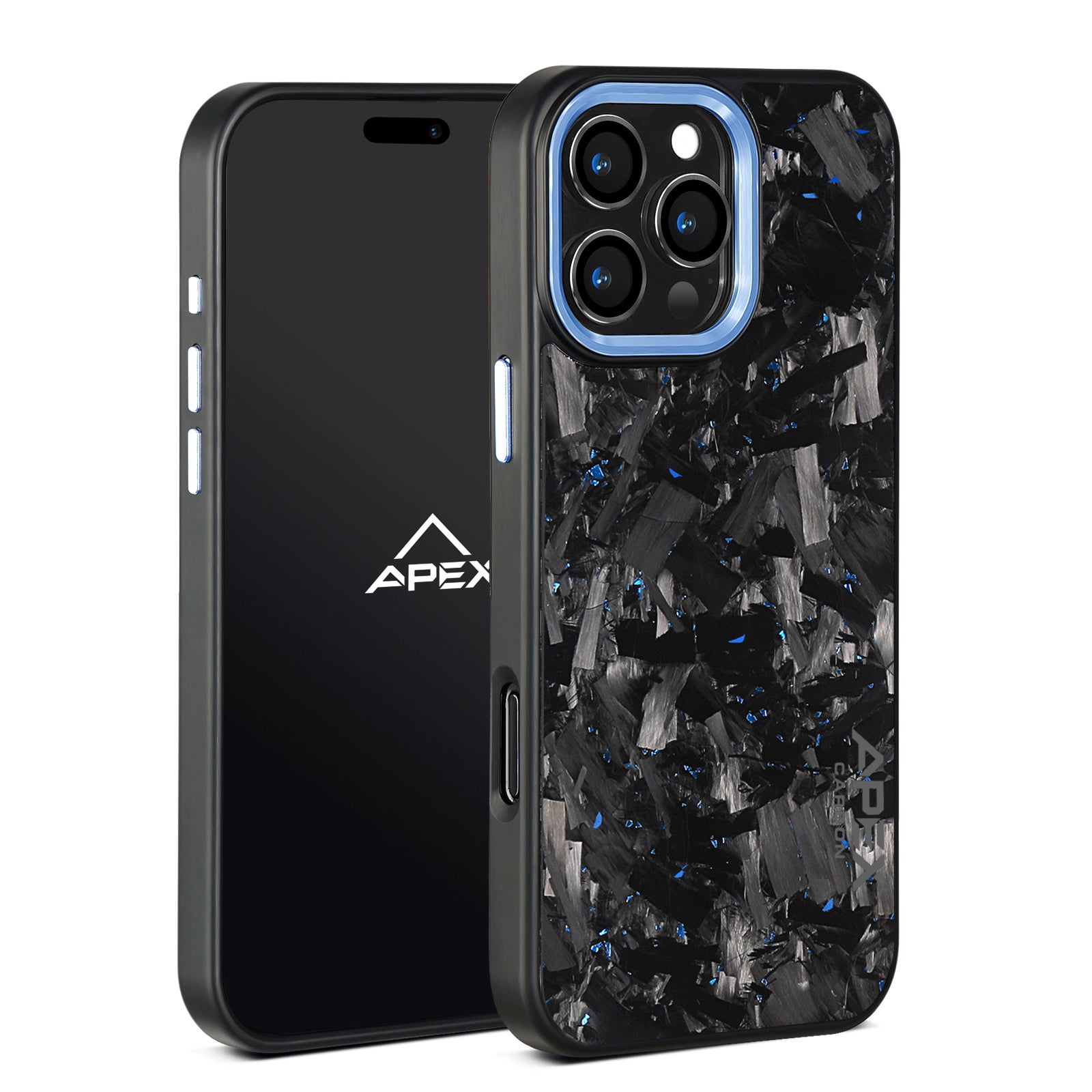 Blue Large Fragment  | Forged Carbon Fiber | iPhone Case | IMPACT SERIES 2.0