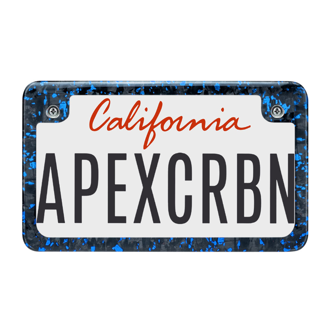 Blue Fragment | Carbon Fiber Motorcycle License Plate Frame