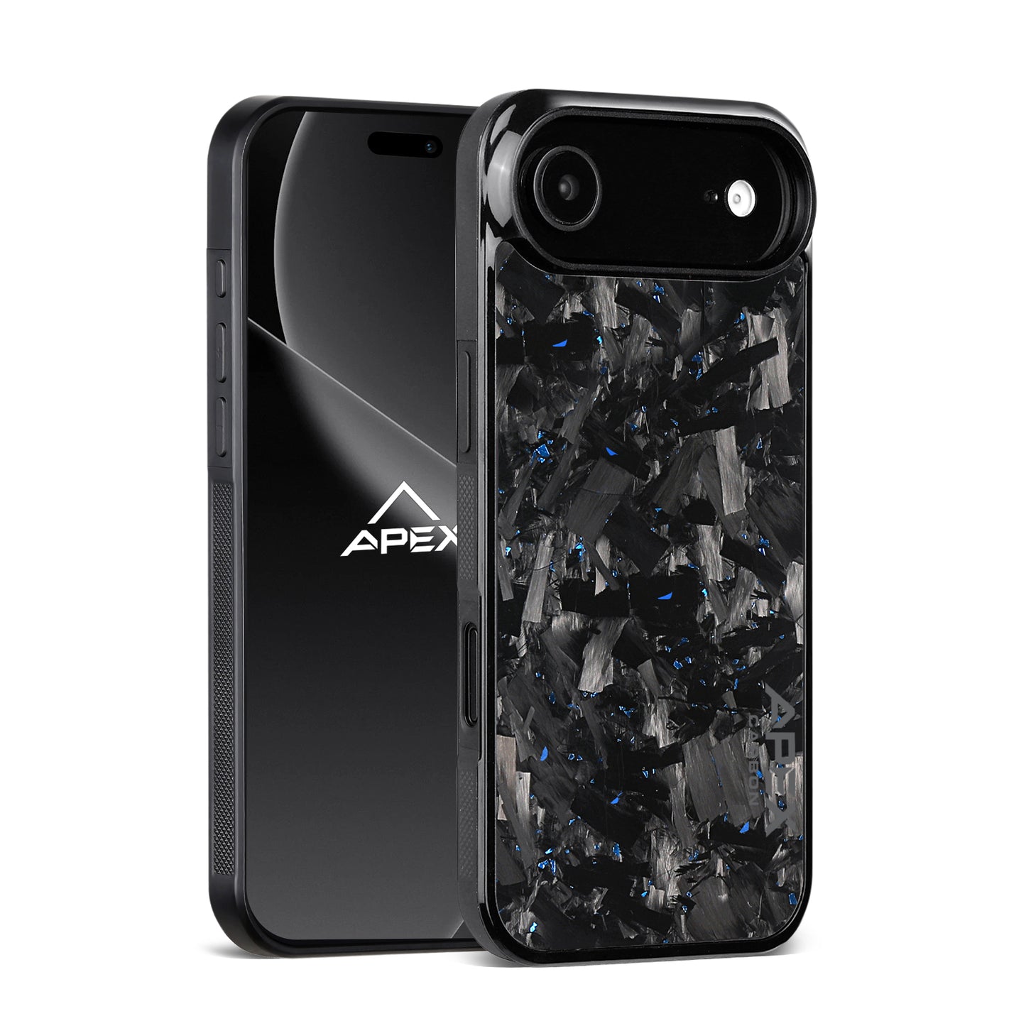 Blue Large Fragment Series | Forged Carbon Fiber | iPhone Case | IMPACT SERIES