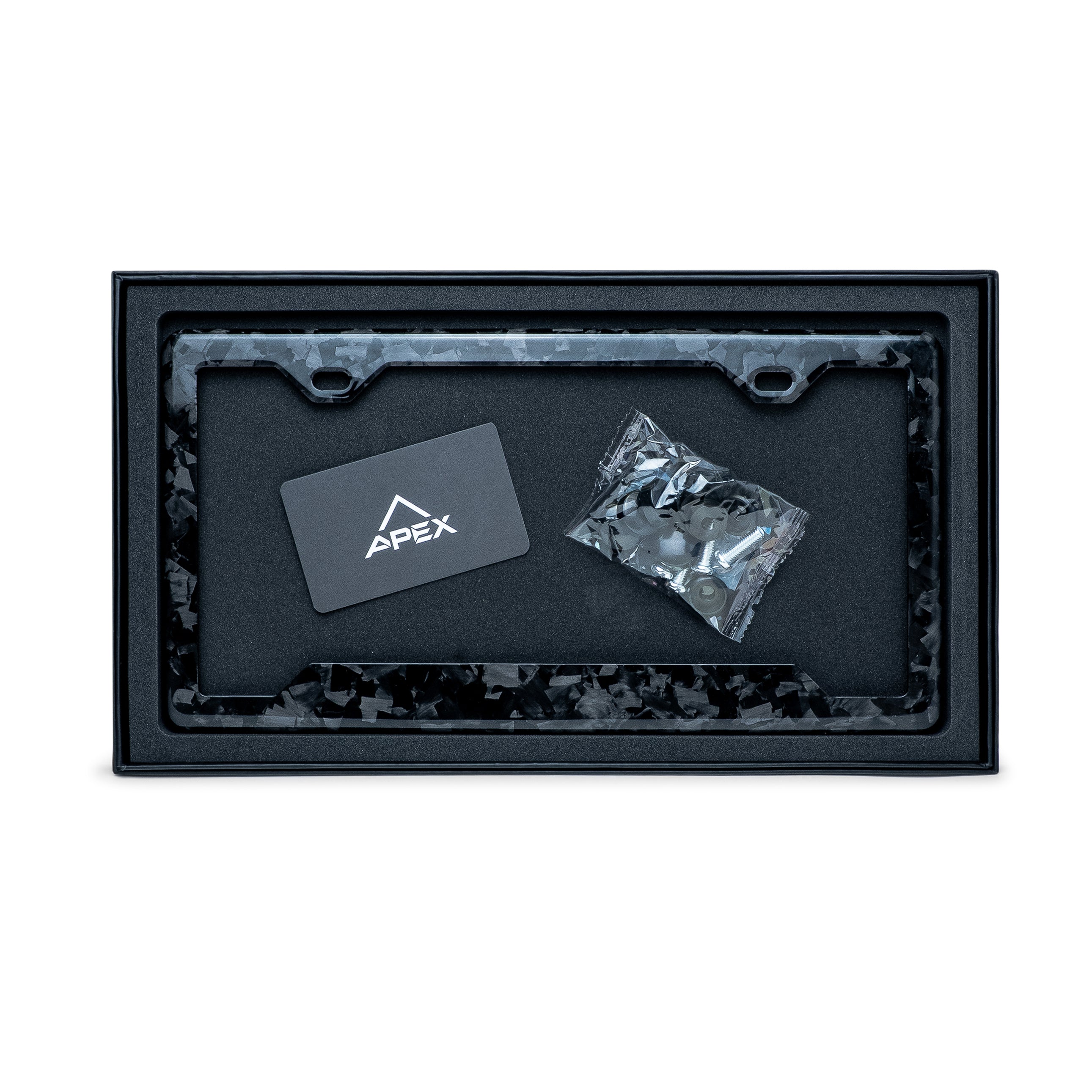 Black Fragment | Forged Carbon Fiber Car License Plate Frame