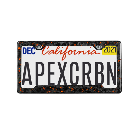 Orange Fragment | Forged Carbon Fiber License Plate Frame