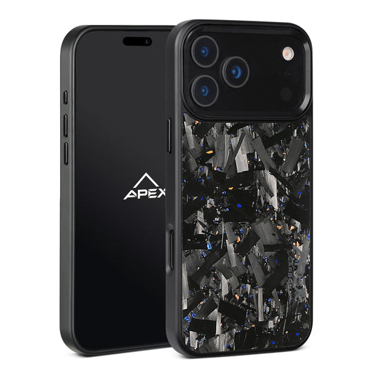Gold and Blue Large Fragment  | Forged Carbon Fiber | iPhone Case | IMPACT SERIES 2.0