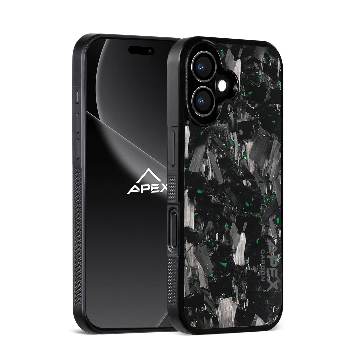 Green Large Fragment Series | Forged Carbon Fiber | iPhone Case | IMPACT SERIES