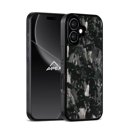 Green Large Fragment Series | Forged Carbon Fiber | iPhone Case | IMPACT SERIES