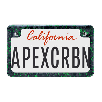 Green Fragment | Carbon Fiber Motorcycle License Plate Frame