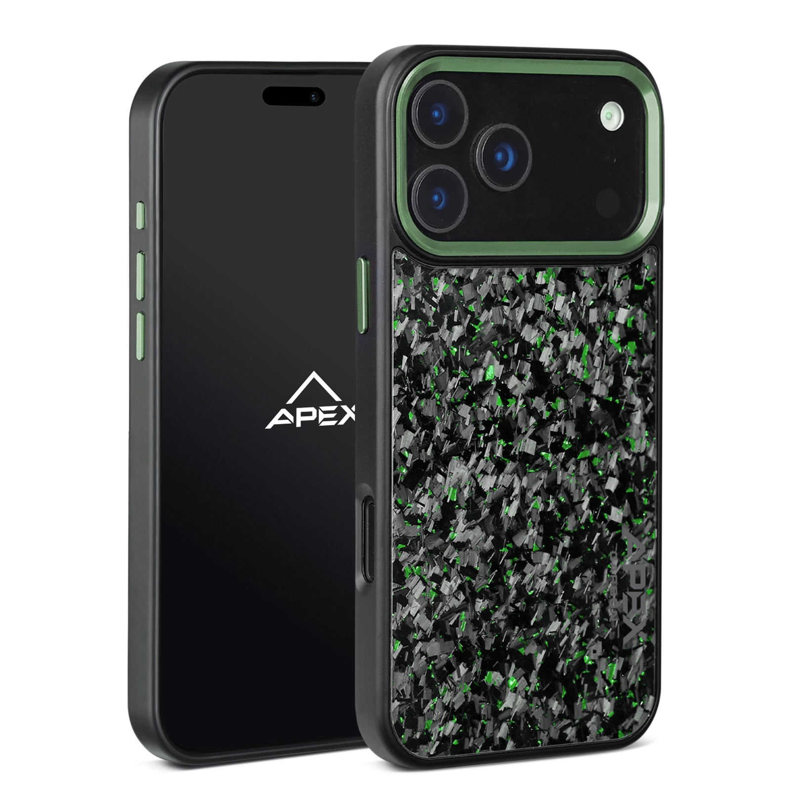 Green Fragment  | Forged Carbon Fiber | iPhone Case | IMPACT SERIES 2.0