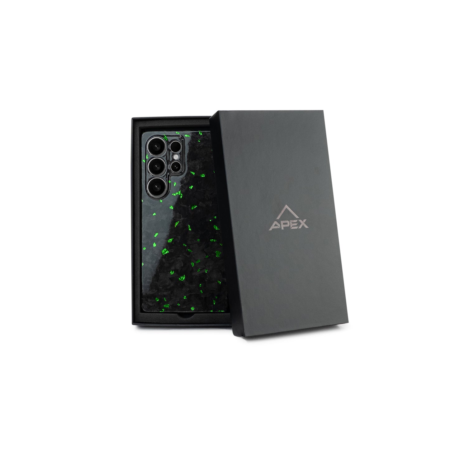 Green Fragment | Forged Carbon Fiber | Samsung Case | SQUELETON SERIES