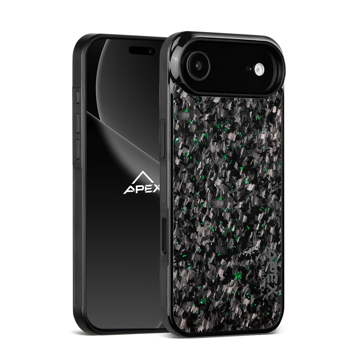 Green Fragment  | Forged Carbon Fiber | iPhone Case | IMPACT SERIES