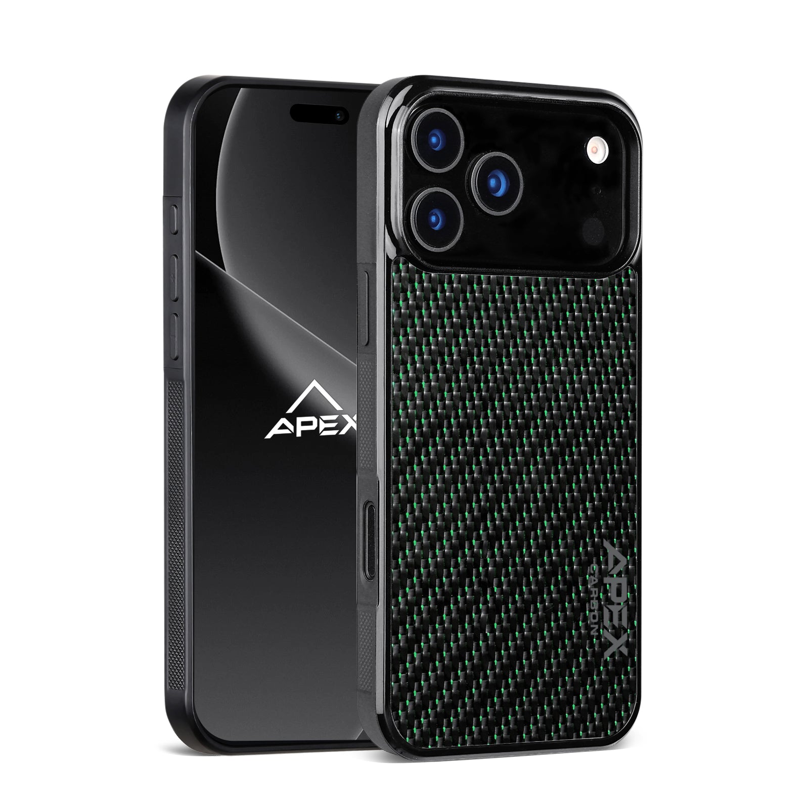 Carbon Fiber Green Lace| iPhone Case | IMPACT SERIES