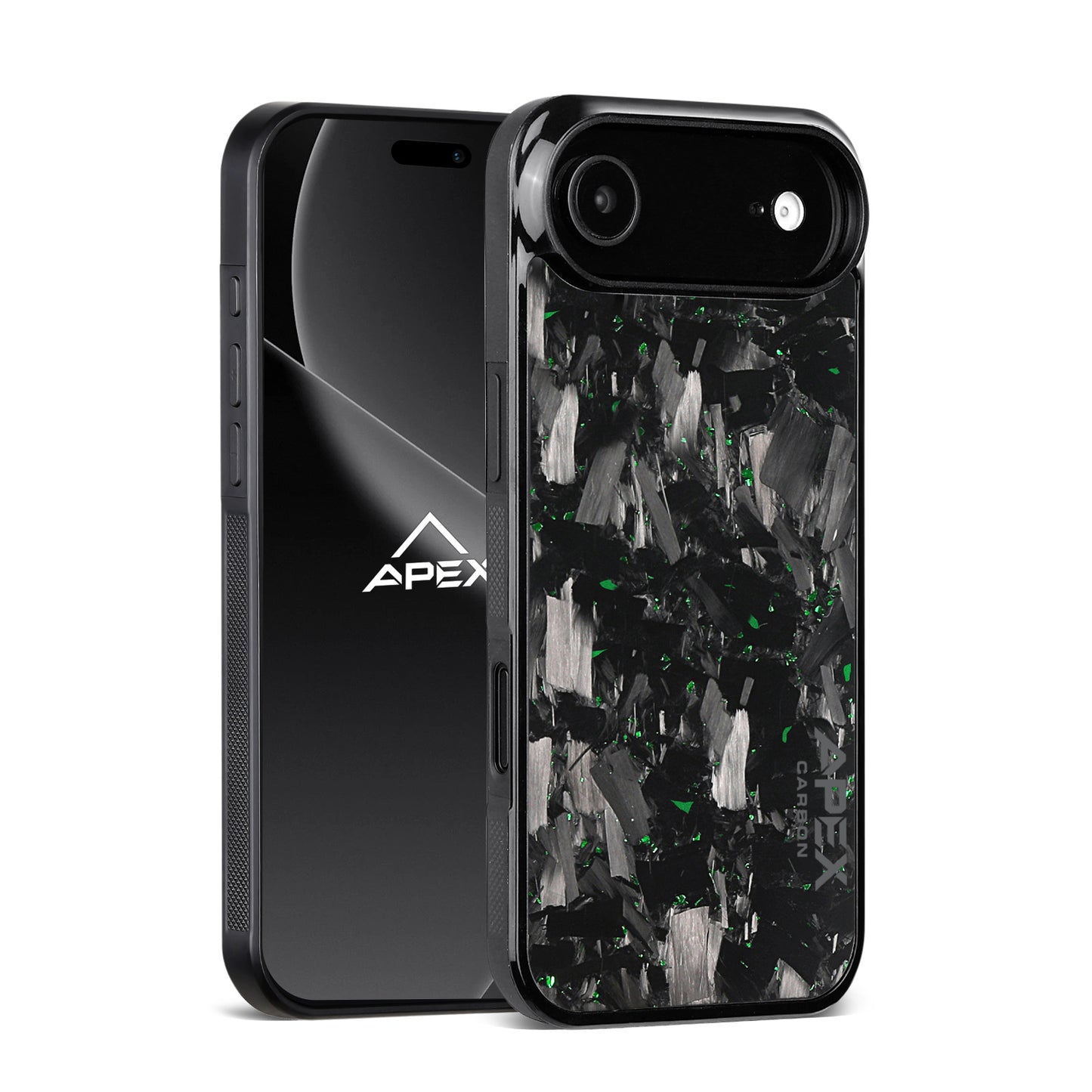 Green Large Fragment Series | Forged Carbon Fiber | iPhone Case | IMPACT SERIES
