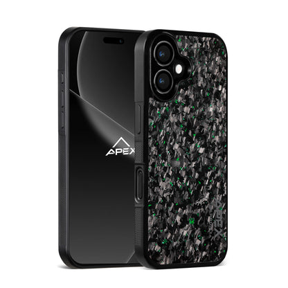 Green Fragment  | Forged Carbon Fiber | iPhone Case | IMPACT SERIES