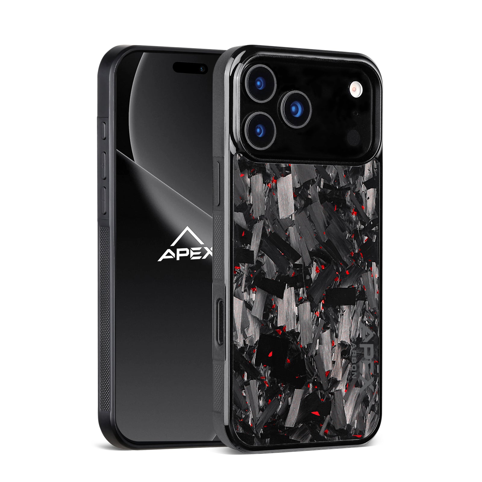 Red Large Fragment Series | Forged Carbon Fiber | iPhone Case | IMPACT SERIES