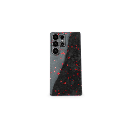 Red Fragment | Forged Carbon Fiber | Samsung Case | SQUELETON SERIES