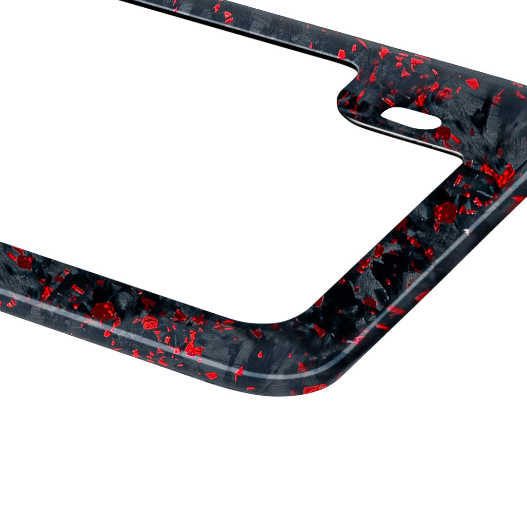 Red Fragment | Carbon Fiber Motorcycle License Plate Frame