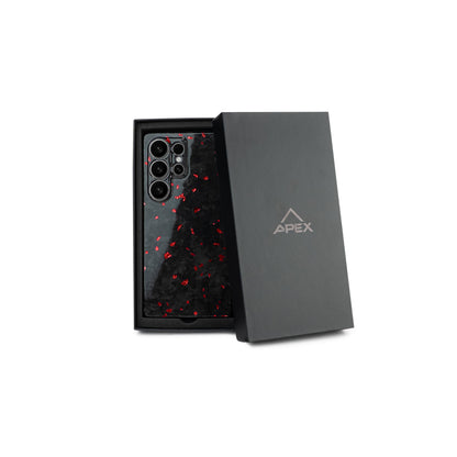 Red Fragment | Forged Carbon Fiber | Samsung Case | SQUELETON SERIES